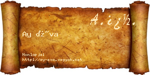 Ay Éva névjegykártya